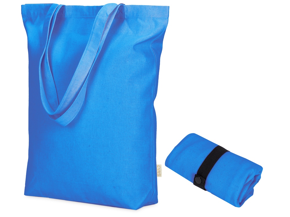Сумка Fixy из переработанного хлопка 220 г/м2 с фиксирующей лентой (синий) 