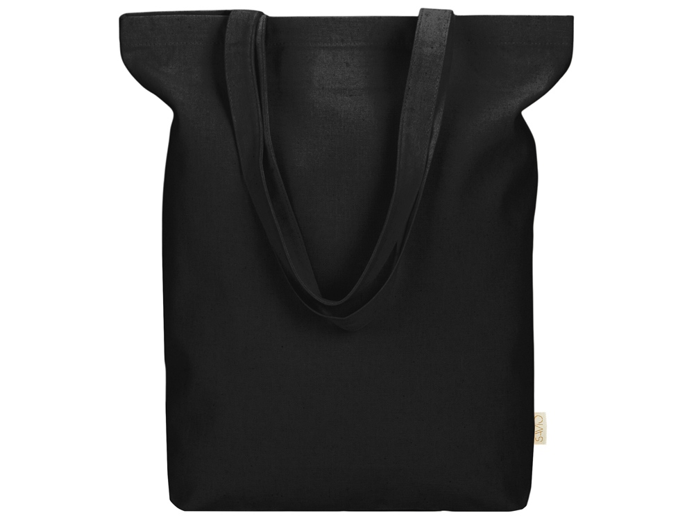 Сумка Fixy из переработанного хлопка 220 г/м2 с фиксирующей лентой (черный)  (Изображение 2)