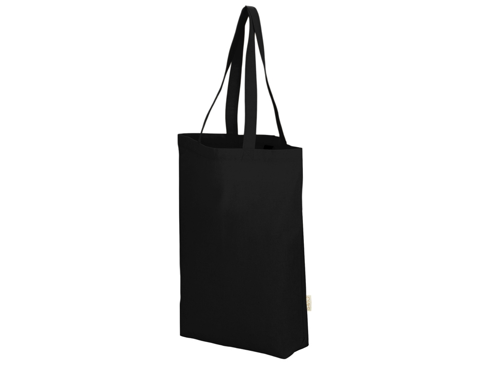 Сумка Fixy из переработанного хлопка 220 г/м2 с фиксирующей лентой (черный)  (Изображение 3)