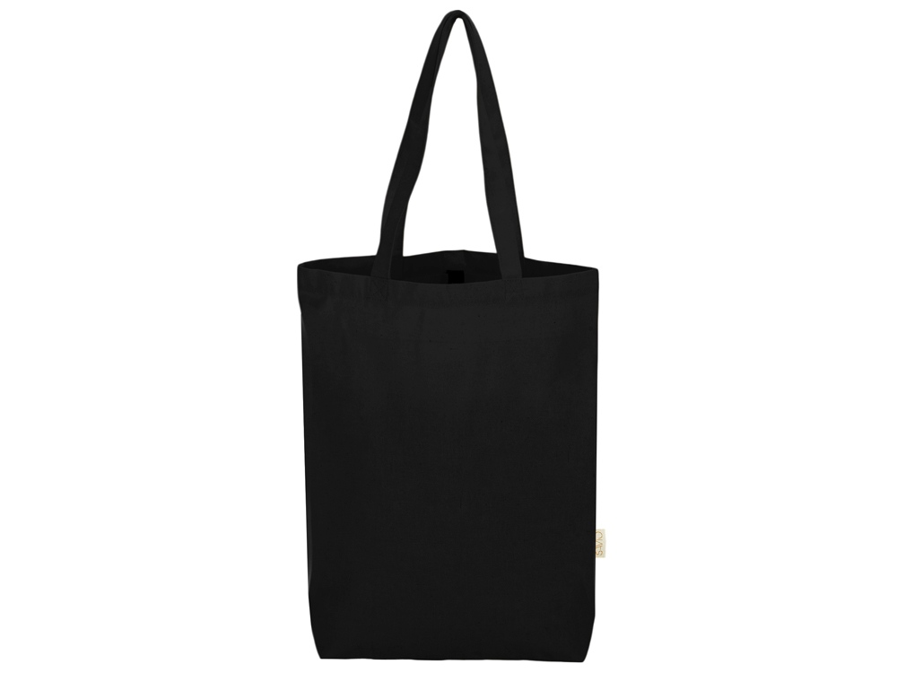 Сумка Fixy из переработанного хлопка 220 г/м2 с фиксирующей лентой (черный)  (Изображение 5)