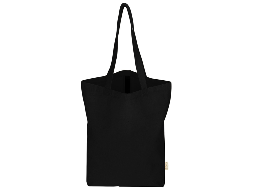 Сумка Fixy из переработанного хлопка 220 г/м2 с фиксирующей лентой (черный)  (Изображение 6)