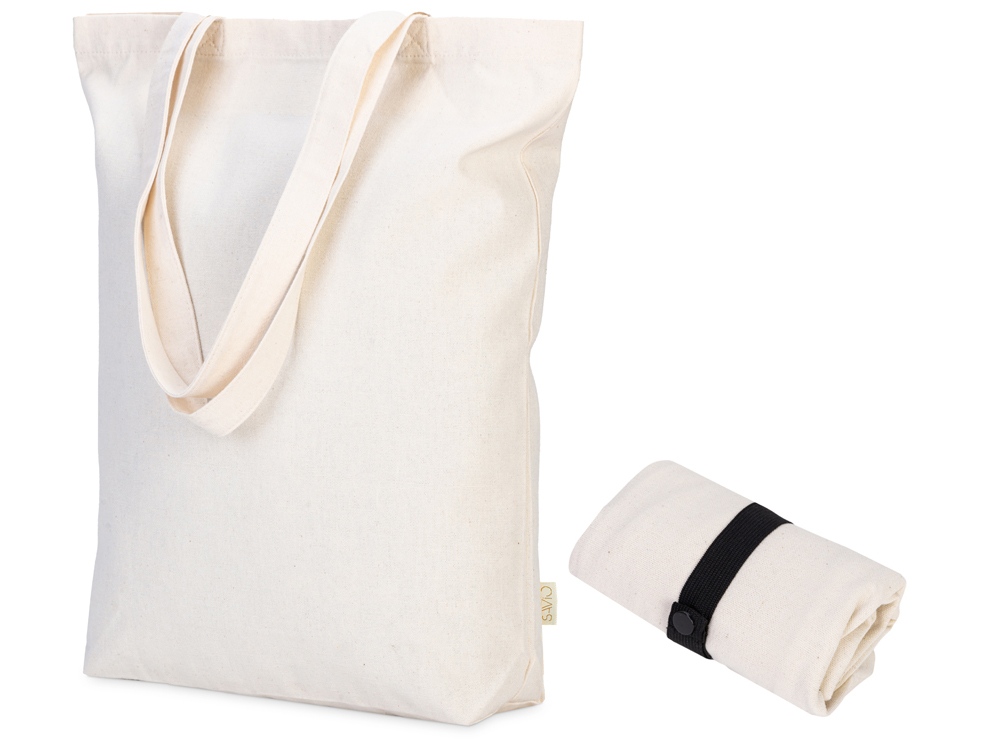 Сумка Fixy из переработанного хлопка 220 г/м2 с фиксирующей лентой (натуральный)  (Изображение 1)