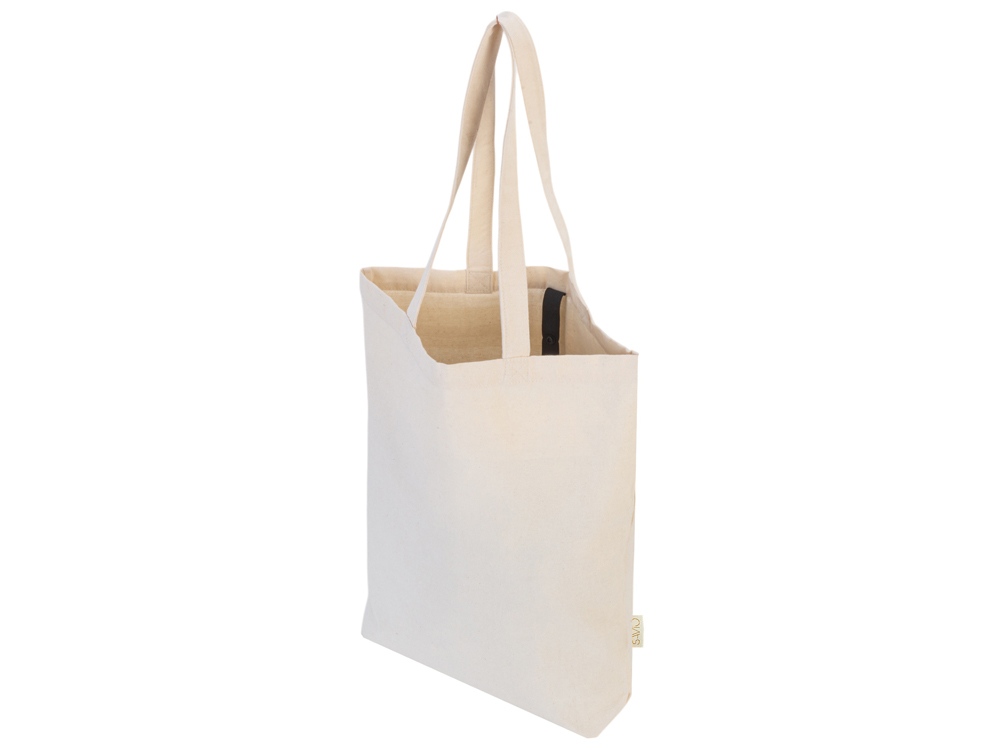 Сумка Fixy из переработанного хлопка 220 г/м2 с фиксирующей лентой (натуральный)  (Изображение 4)