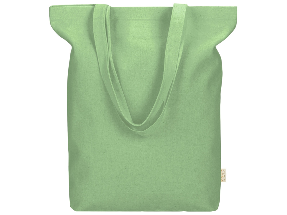 Сумка Fixy из переработанного хлопка 220 г/м2 с фиксирующей лентой (зеленое яблоко)  (Изображение 2)