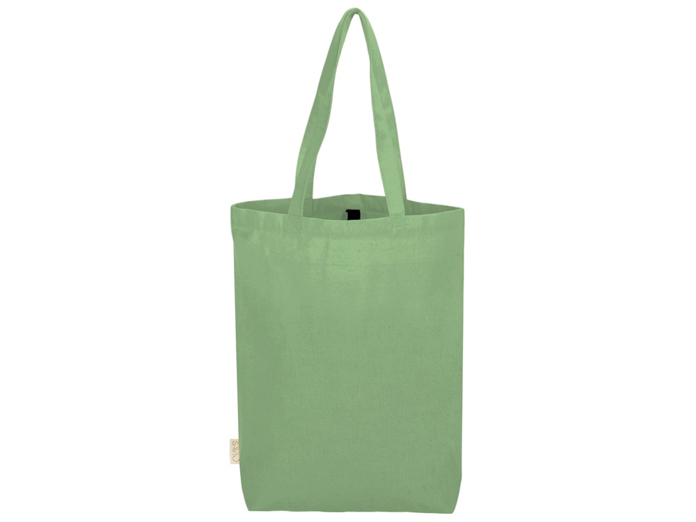 Сумка Fixy из переработанного хлопка 220 г/м2 с фиксирующей лентой (зеленое яблоко)  (Изображение 5)