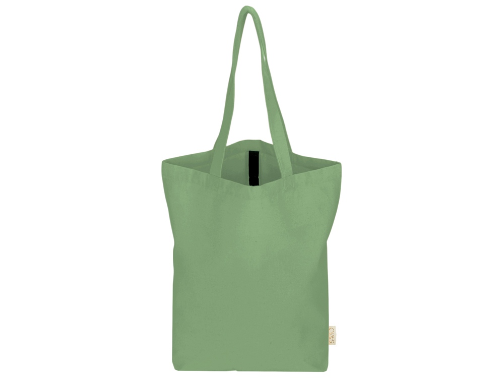 Сумка Fixy из переработанного хлопка 220 г/м2 с фиксирующей лентой (зеленое яблоко)  (Изображение 6)