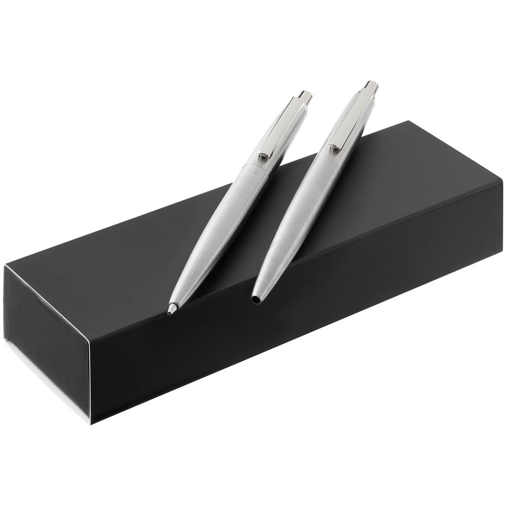 Набор из механического карандаша и ручки Poetica, серебристый (Изображение 2)