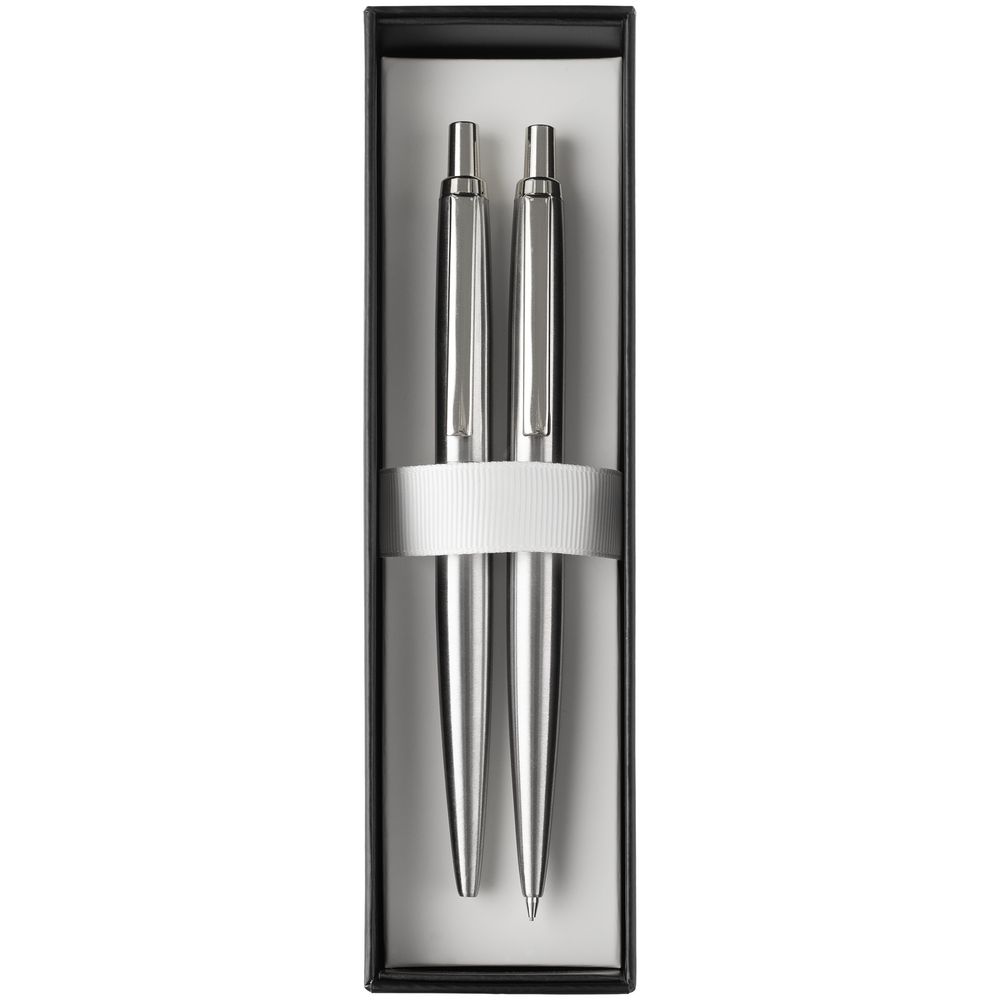 Набор из механического карандаша и ручки Poetica, серебристый (Изображение 3)