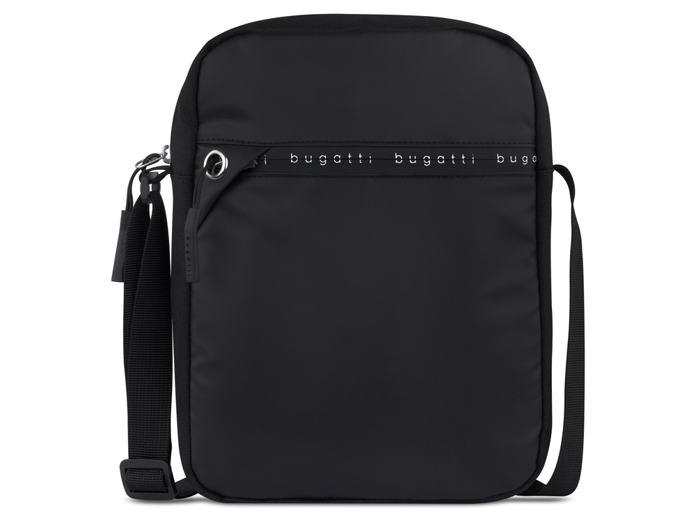 Сумка наплечная BUGATTI Blanc Delight, чёрная, нейлон RPET600D/тарпаулин/полиэстер, 20х6х26 см, 2 л (Изображение 2)