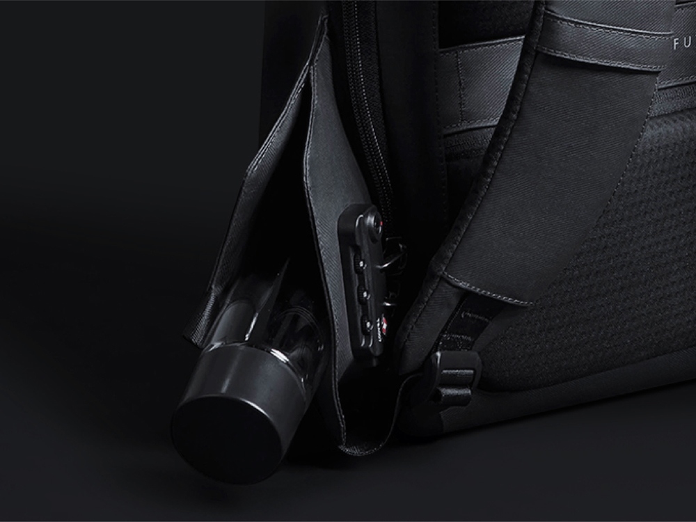 Водостойкий антикражный рюкзак Hipack для ноутбука 15.6, черный (Изображение 9)