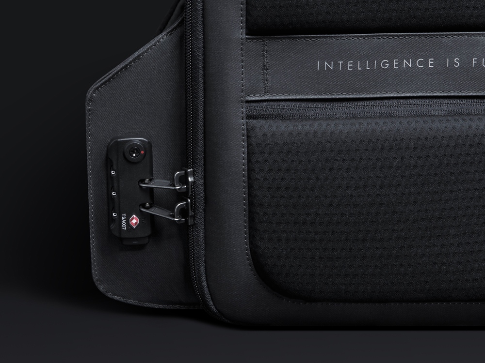 Водостойкий антикражный рюкзак Hipack для ноутбука 15.6, черный (Изображение 11)