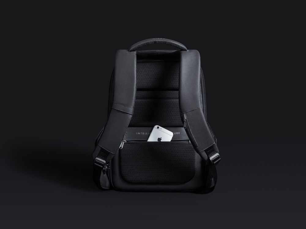 Водостойкий антикражный рюкзак Hipack для ноутбука 15.6, черный (Изображение 12)