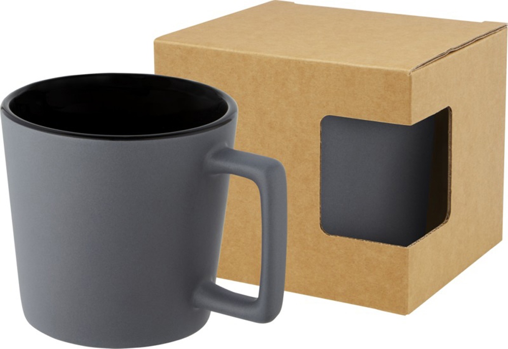 Cali Керамическая кружка объемом 370 мл с матовой отделкой - сплошной черный / Matted Grey