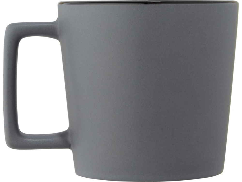 Cali Керамическая кружка объемом 370 мл с матовой отделкой - сплошной черный / Matted Grey (Изображение 3)