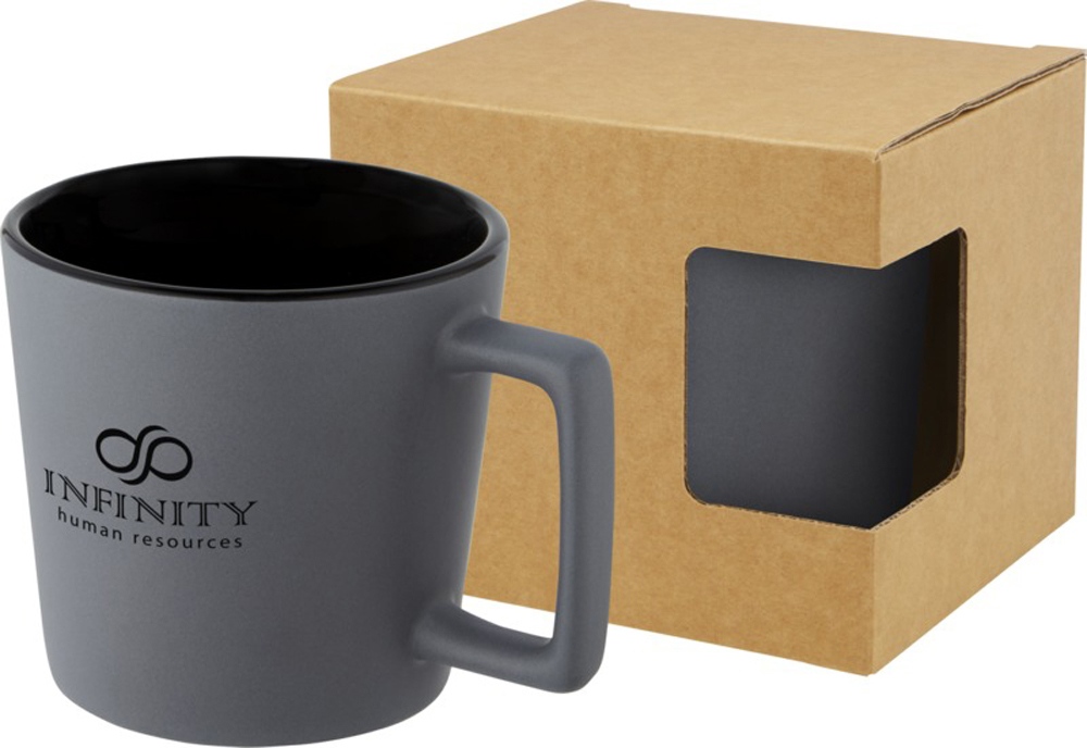 Cali Керамическая кружка объемом 370 мл с матовой отделкой - сплошной черный / Matted Grey (Изображение 6)