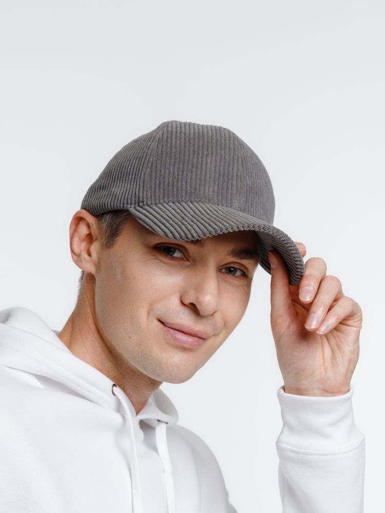 Бейсболка Soft Core, серая (Изображение 5)