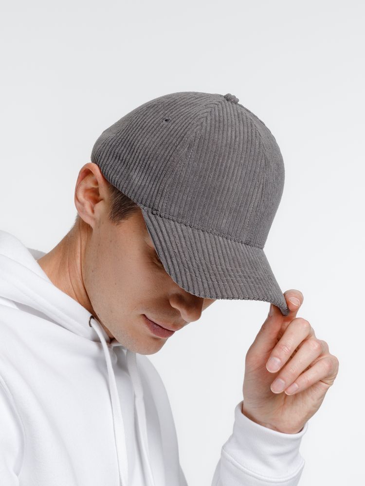 Бейсболка Soft Core, серая (Изображение 7)