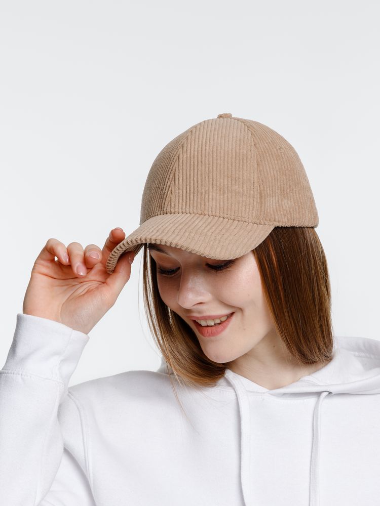 Бейсболка Soft Core, бежевая (Изображение 6)