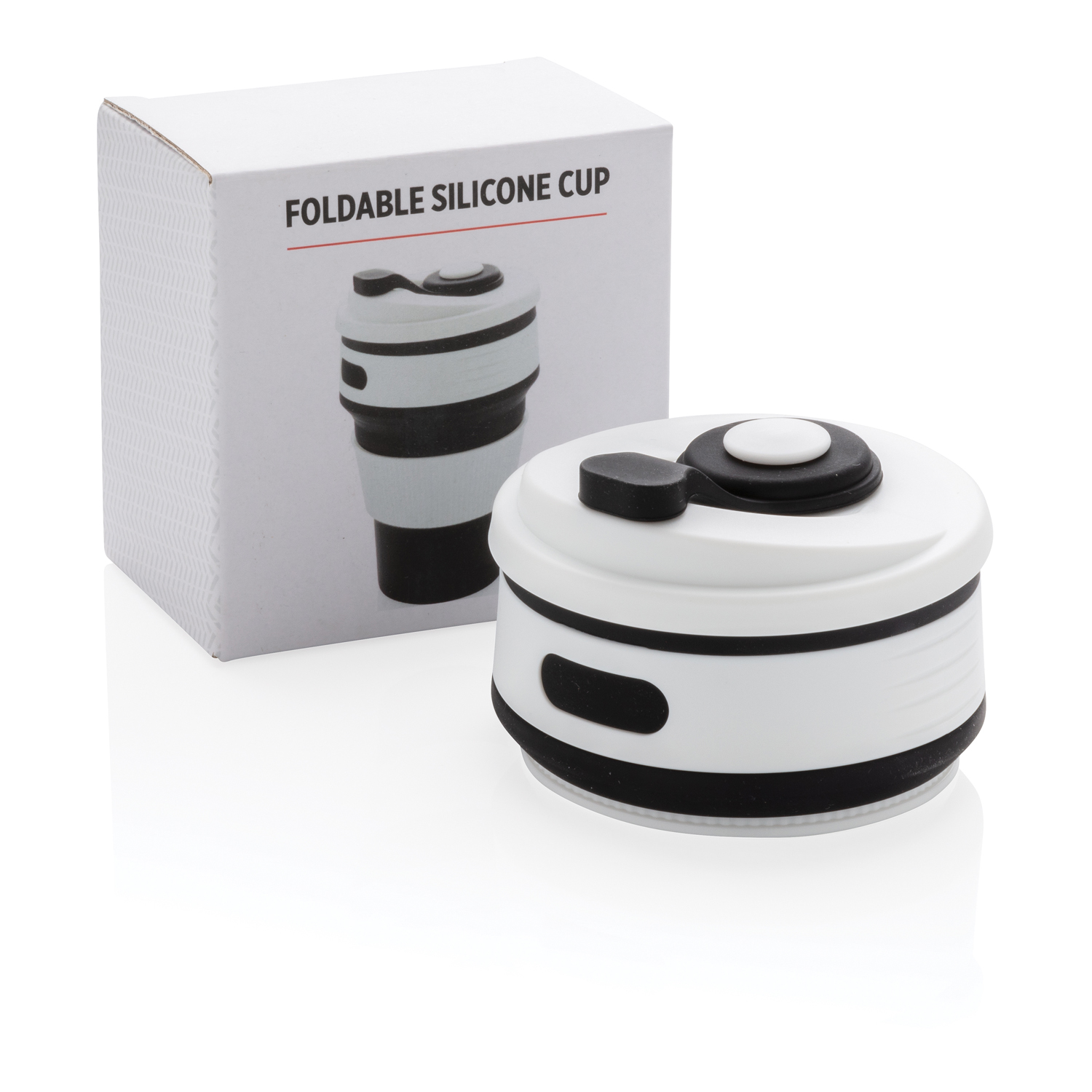 Складная силиконовая термокружка, черная (Изображение 2)