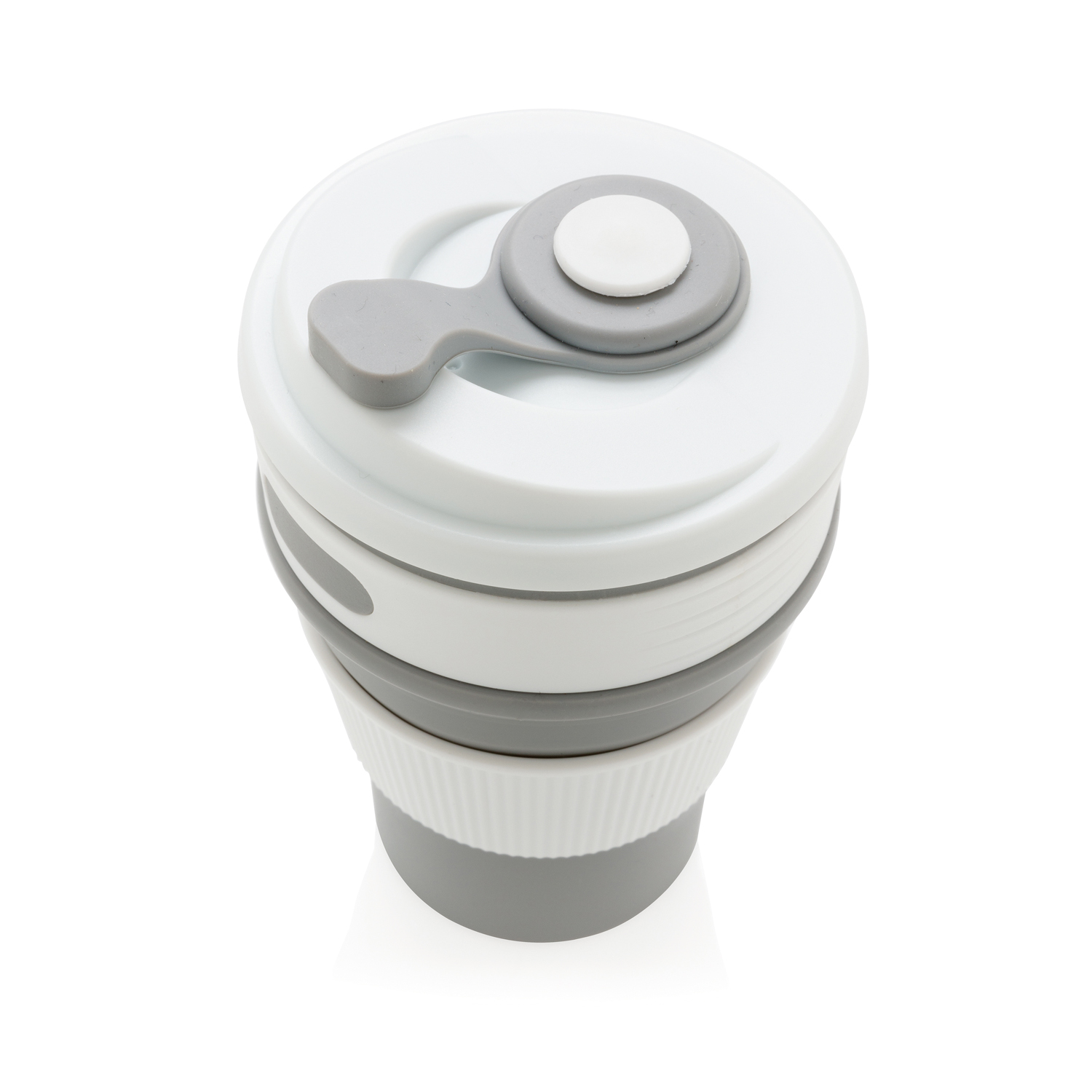 Складная силиконовая термокружка, серая (Изображение 2)