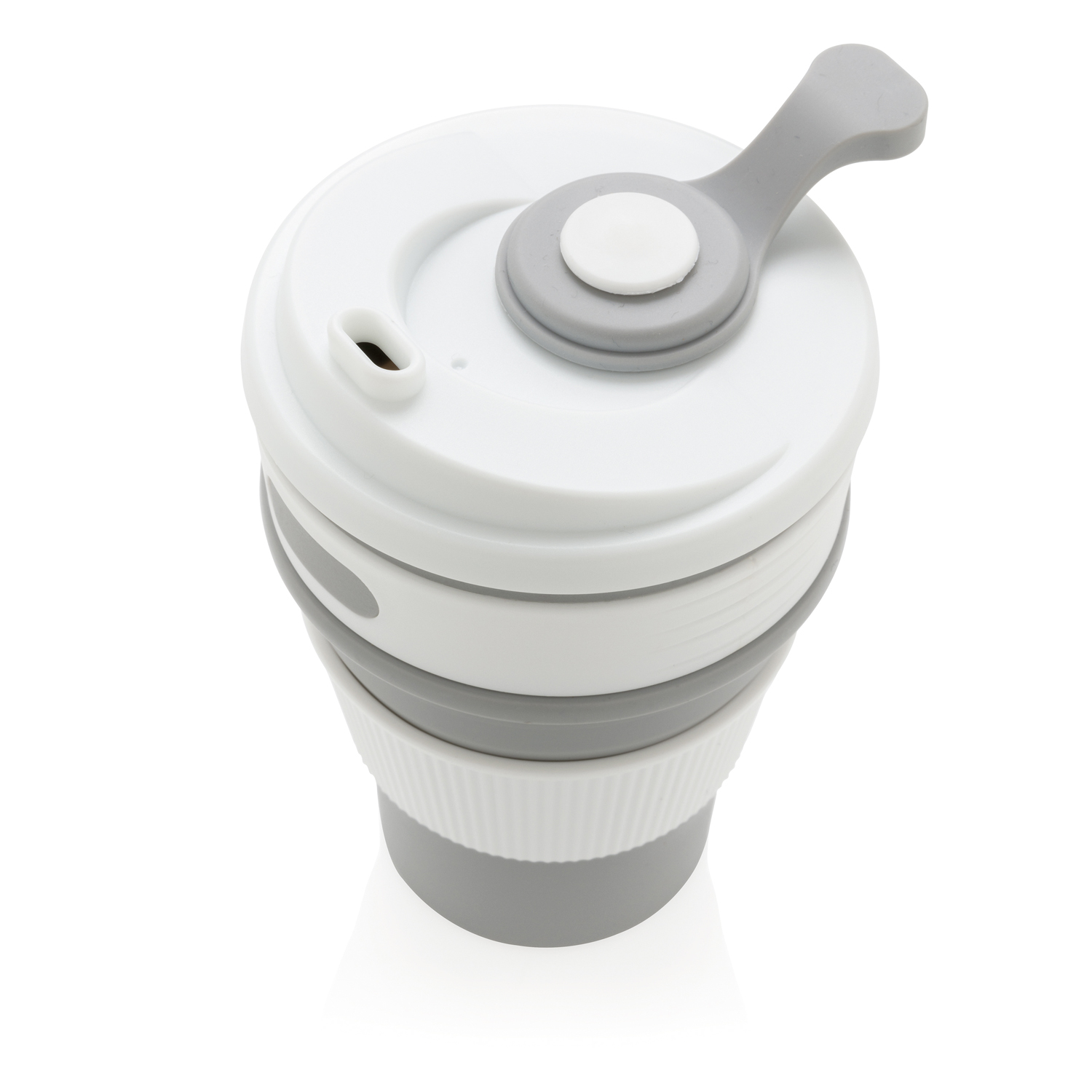 Складная силиконовая термокружка, серая (Изображение 5)