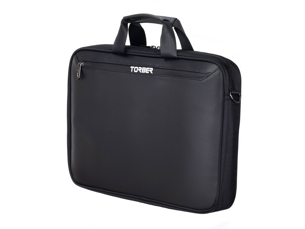 Сумка для ноутбука TORBER VOYAGE 15.6'', черный, нейлон/микрофибра, 43 х 5 х 29 см, 6л (Изображение 2)