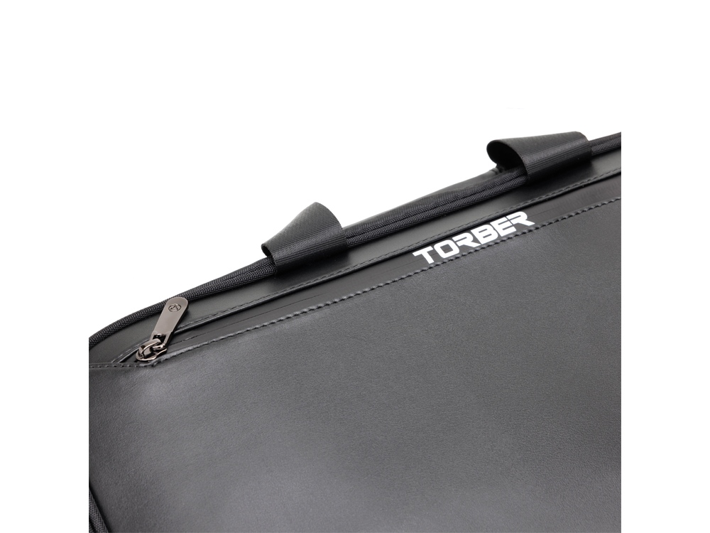 Сумка для ноутбука TORBER VOYAGE 15.6'', черный, нейлон/микрофибра, 43 х 5 х 29 см, 6л (Изображение 7)