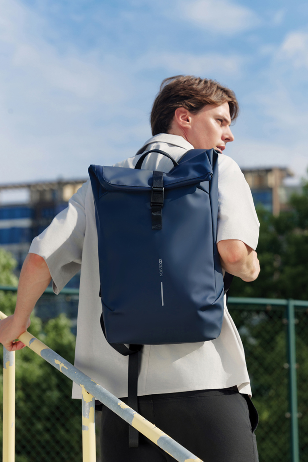Антикражный водонепроницаемый рюкзак Urban Flap-Top, темно-синий (Изображение 18)