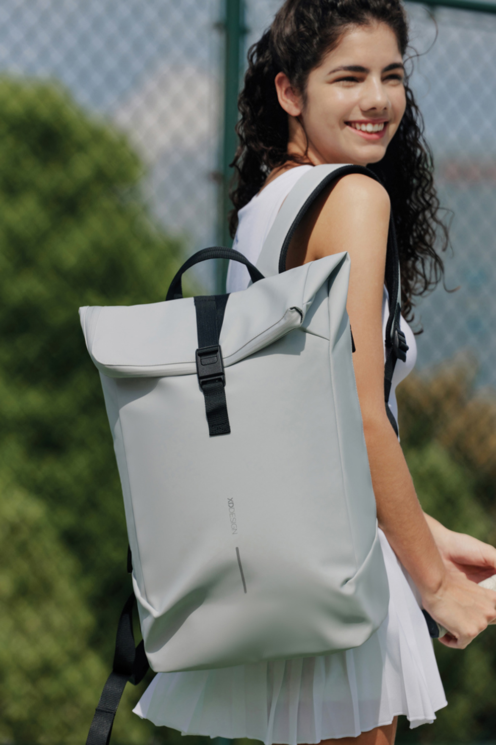 Антикражный водонепроницаемый рюкзак Urban Flap-Top, белый (Изображение 7)