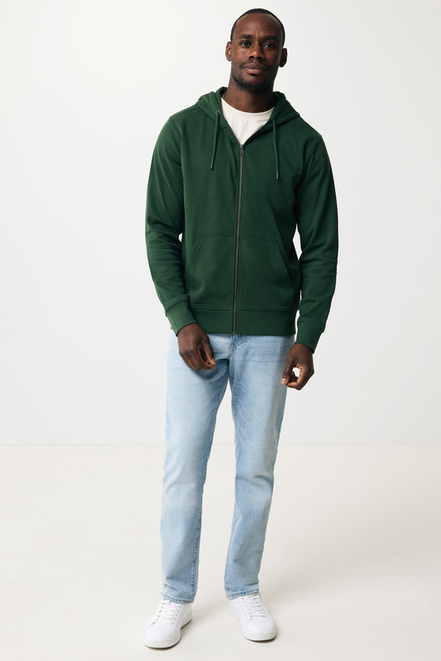 Худи на молнии Iqoniq Abisko из переработанного хлопка, унисекс, 340 г/м² (Изображение 6)