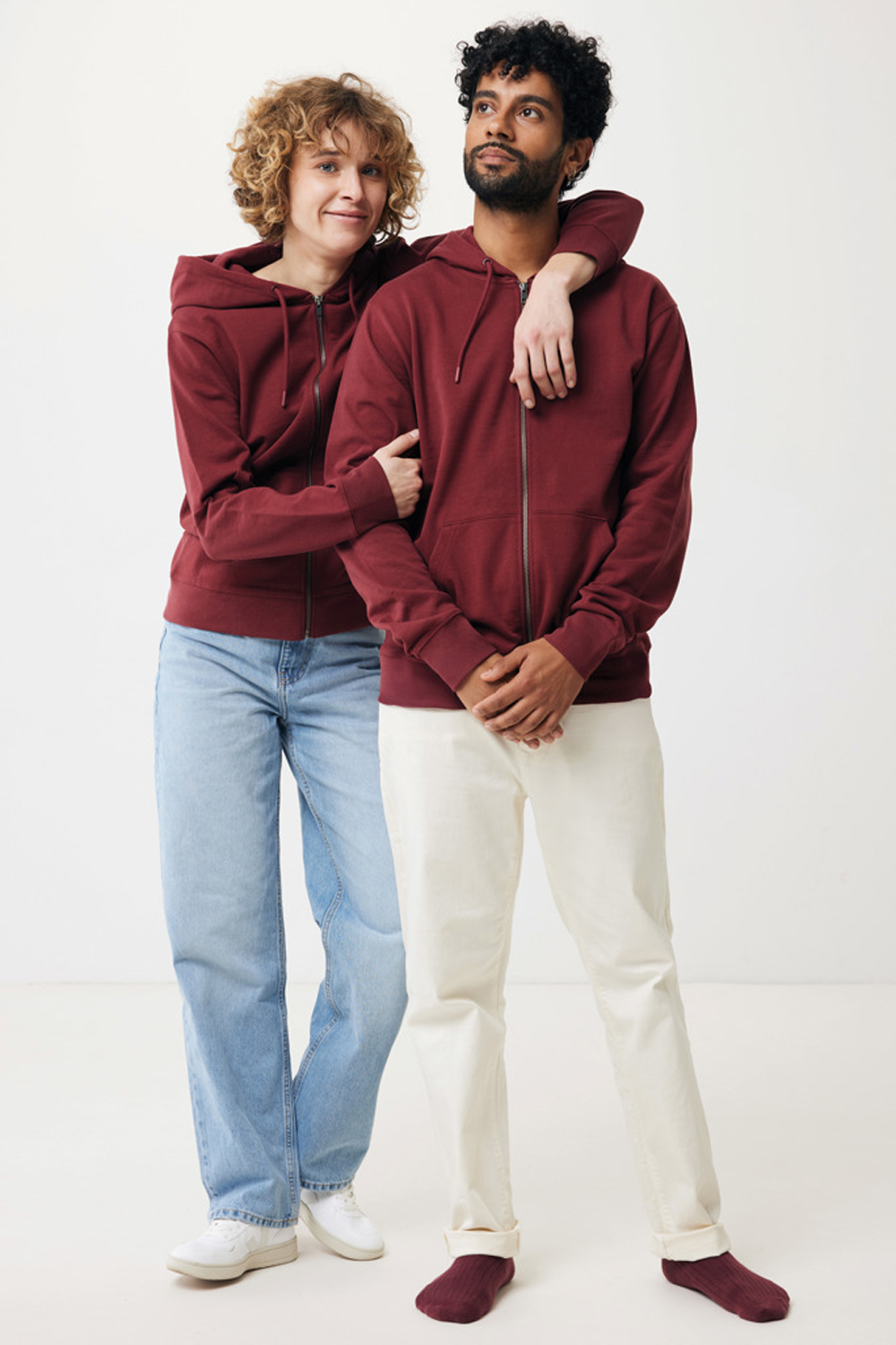 Худи на молнии Iqoniq Abisko из переработанного хлопка, унисекс, 340 г/м² (Изображение 16)