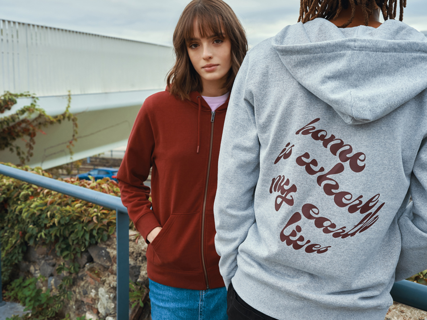 Худи на молнии Iqoniq Abisko из переработанного хлопка, унисекс, 340 г/м² (Изображение 19)