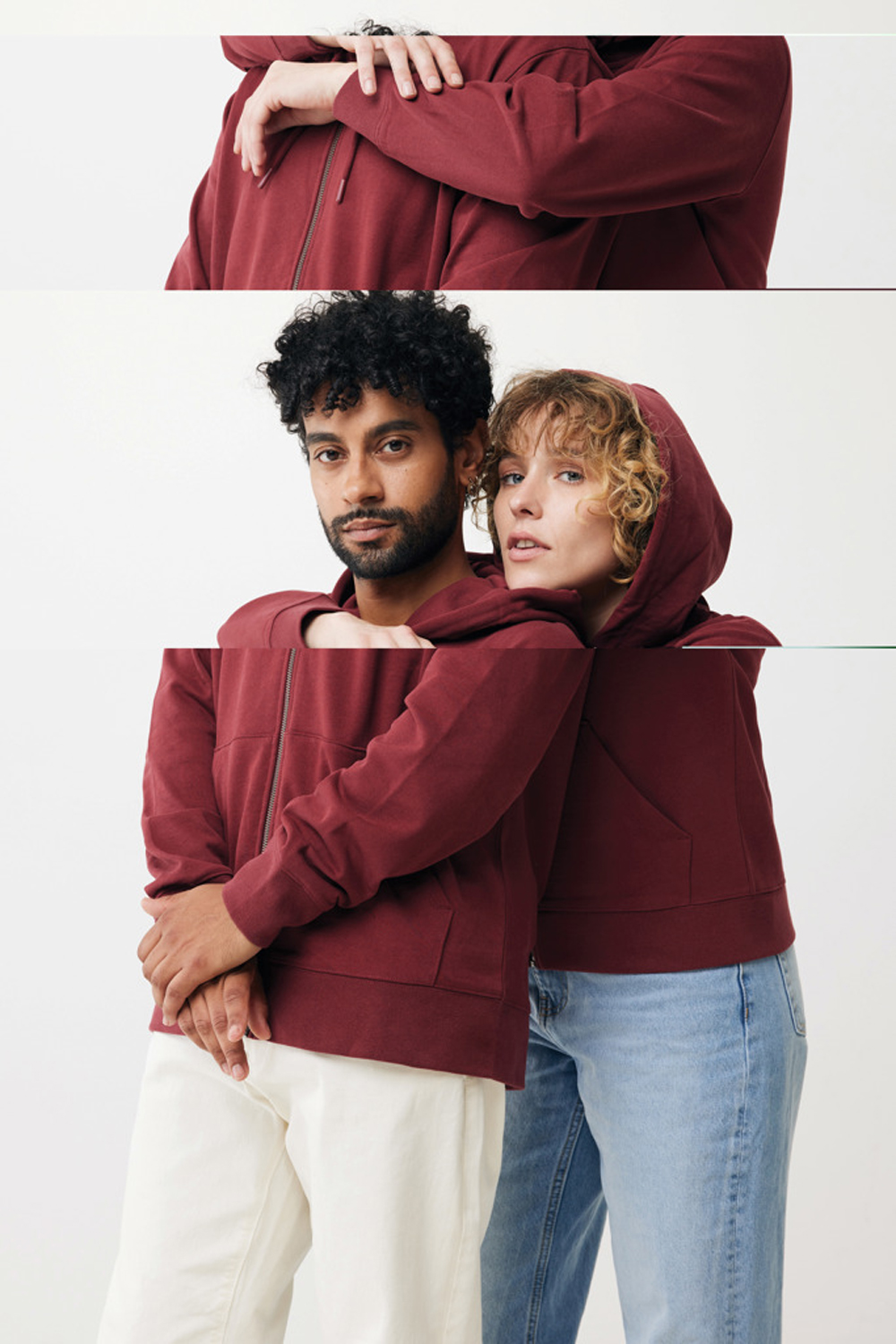 Худи на молнии Iqoniq Abisko из переработанного хлопка, унисекс, 340 г/м² (Изображение 17)