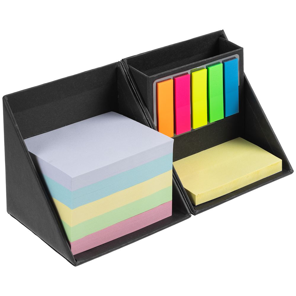 Настольный набор со стикерами Mnemonic ver.2, черный (Изображение 1)