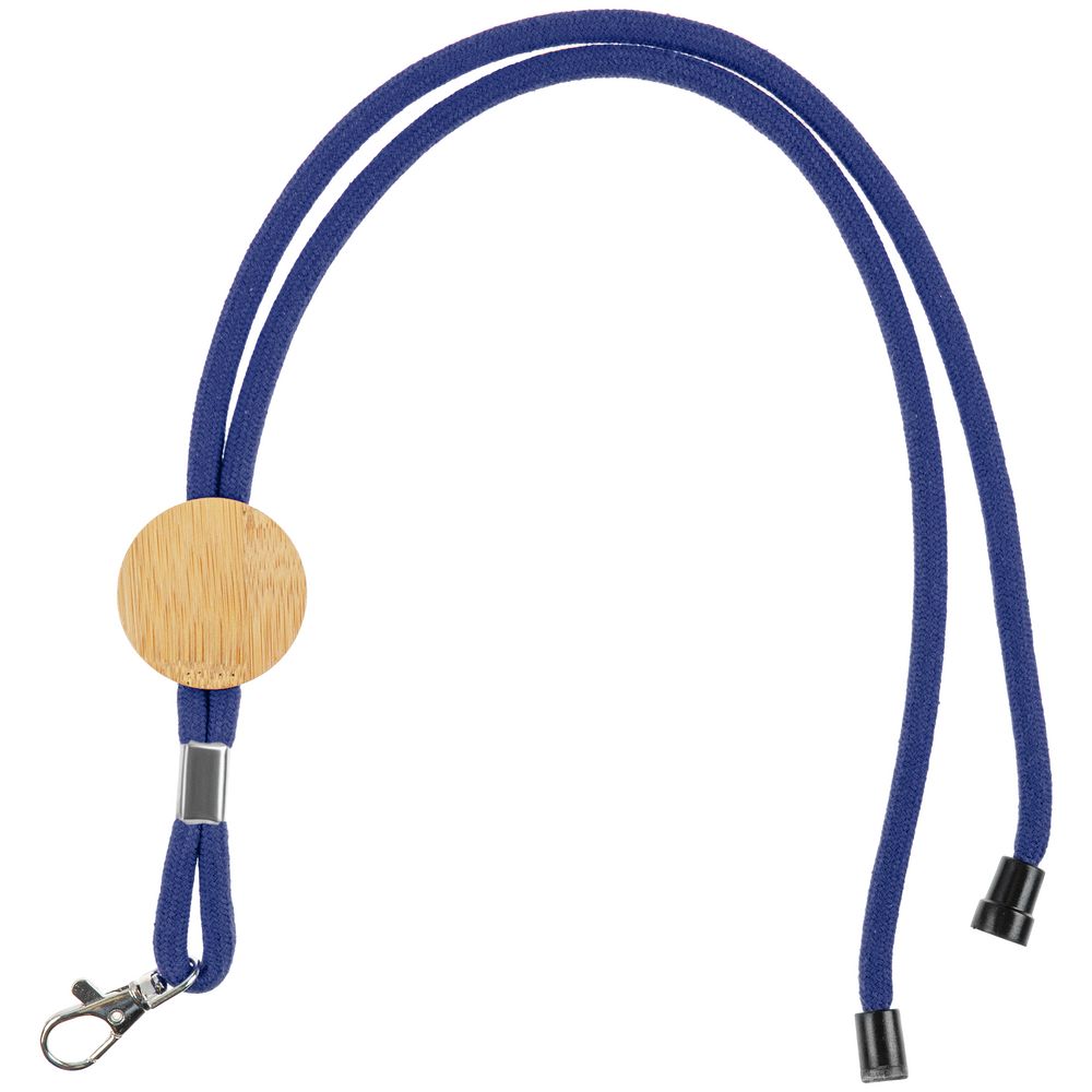 Шнурок для бейджа Tube Wood, синий (Изображение 1)