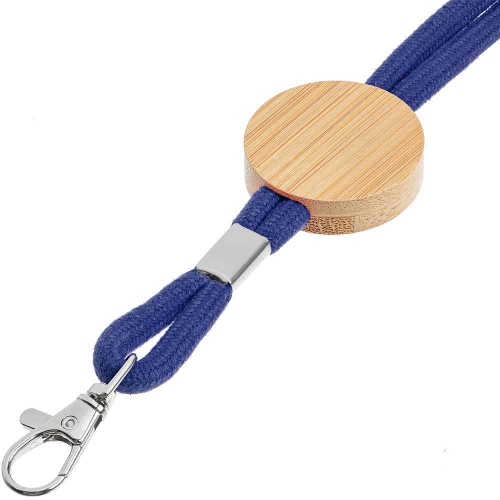 Шнурок для бейджа Tube Wood, синий (Изображение 3)