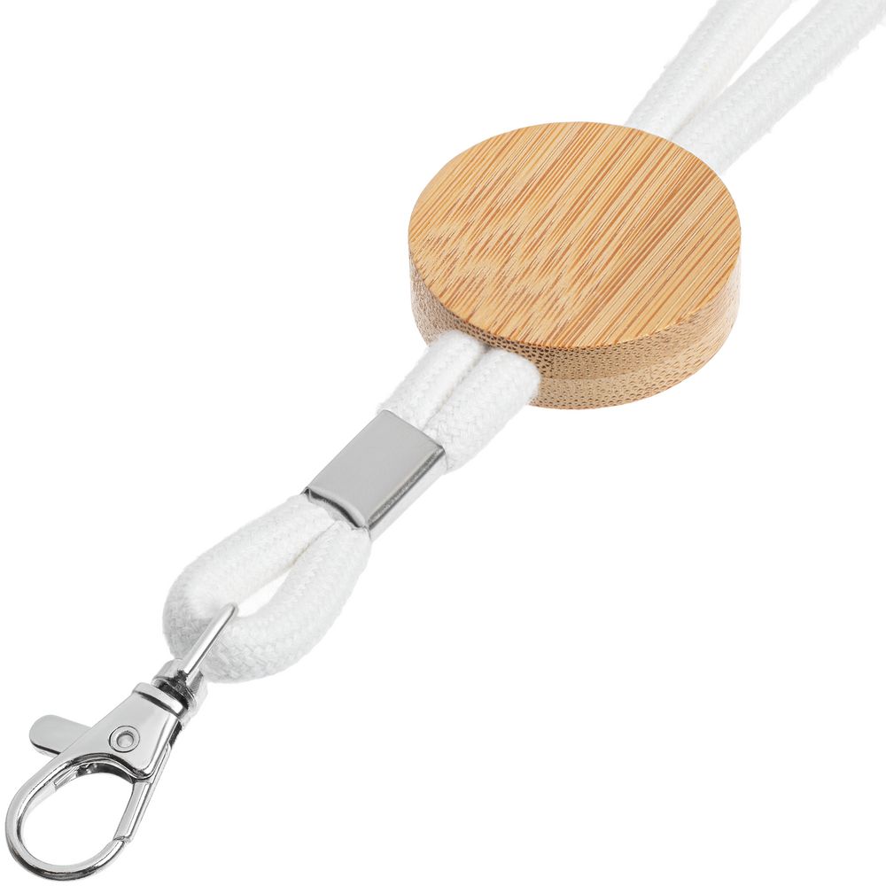 Шнурок для бейджа Tube Wood, белый (Изображение 3)