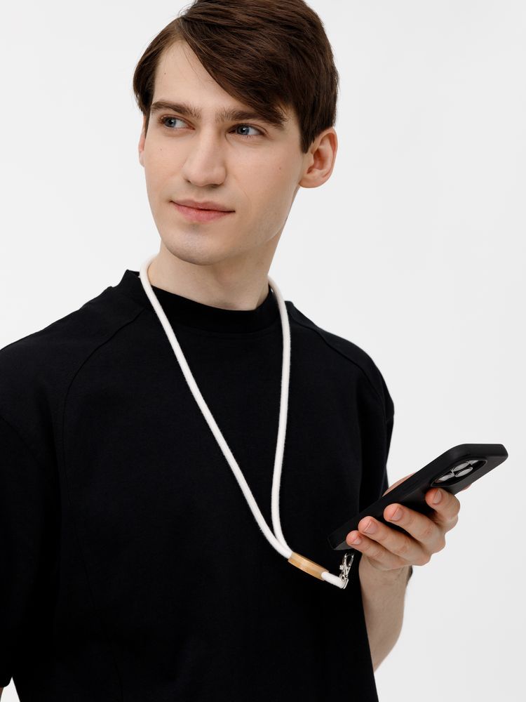 Шнурок для бейджа Tube Wood, белый (Изображение 8)