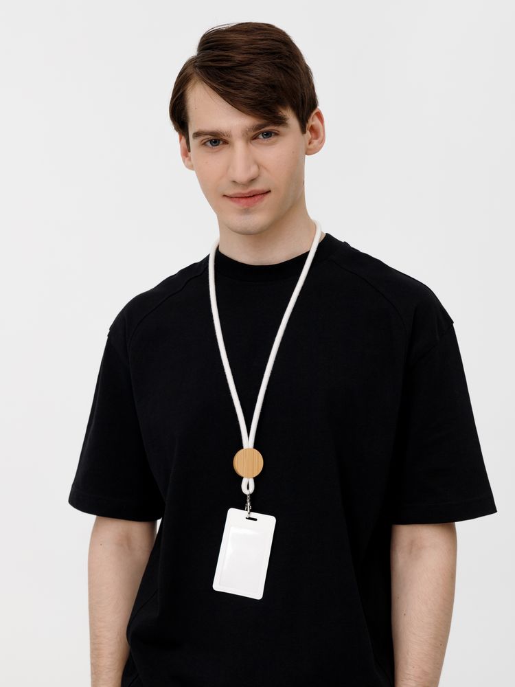 Шнурок для бейджа Tube Wood, белый (Изображение 9)