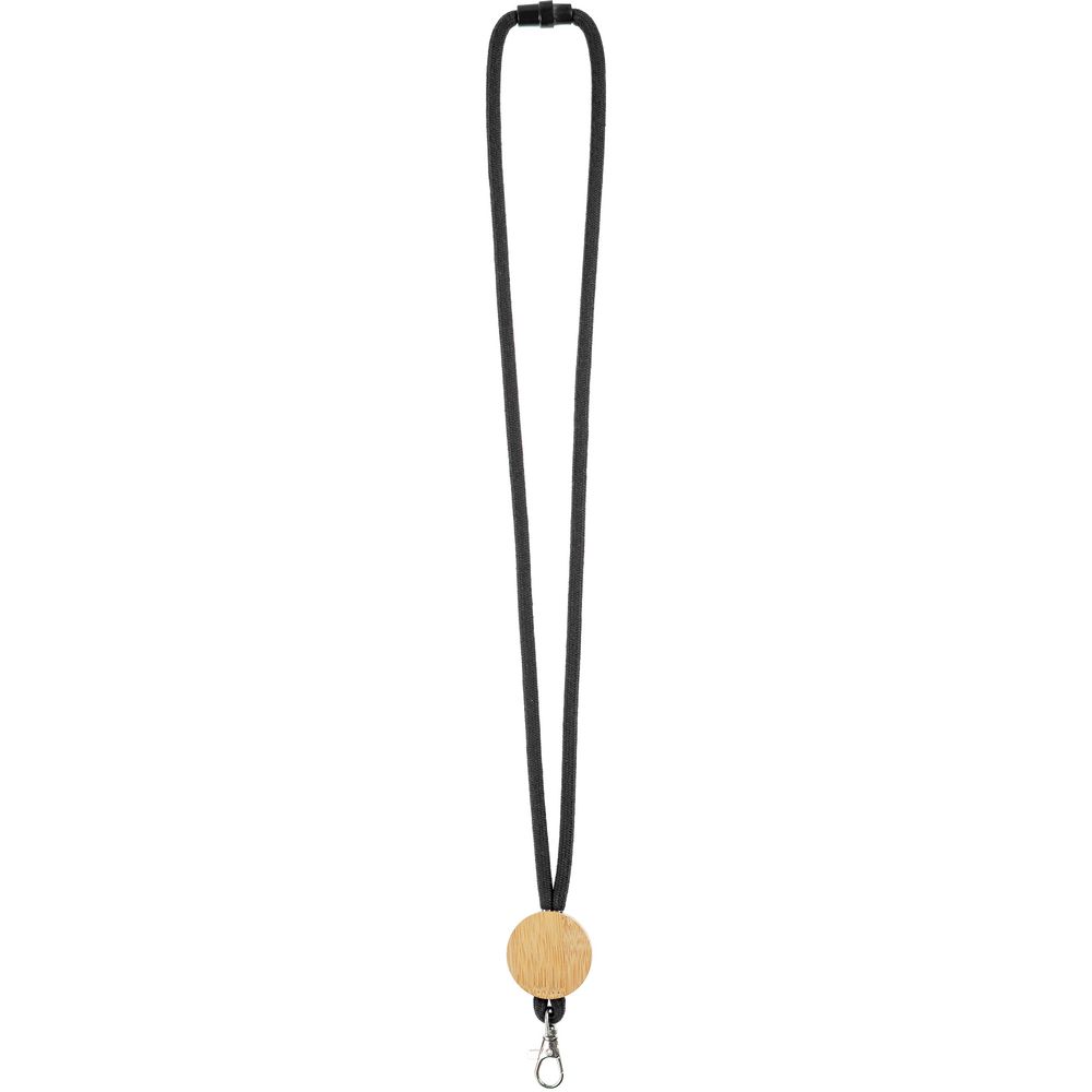 Шнурок для бейджа Tube Wood, черный (Изображение 2)