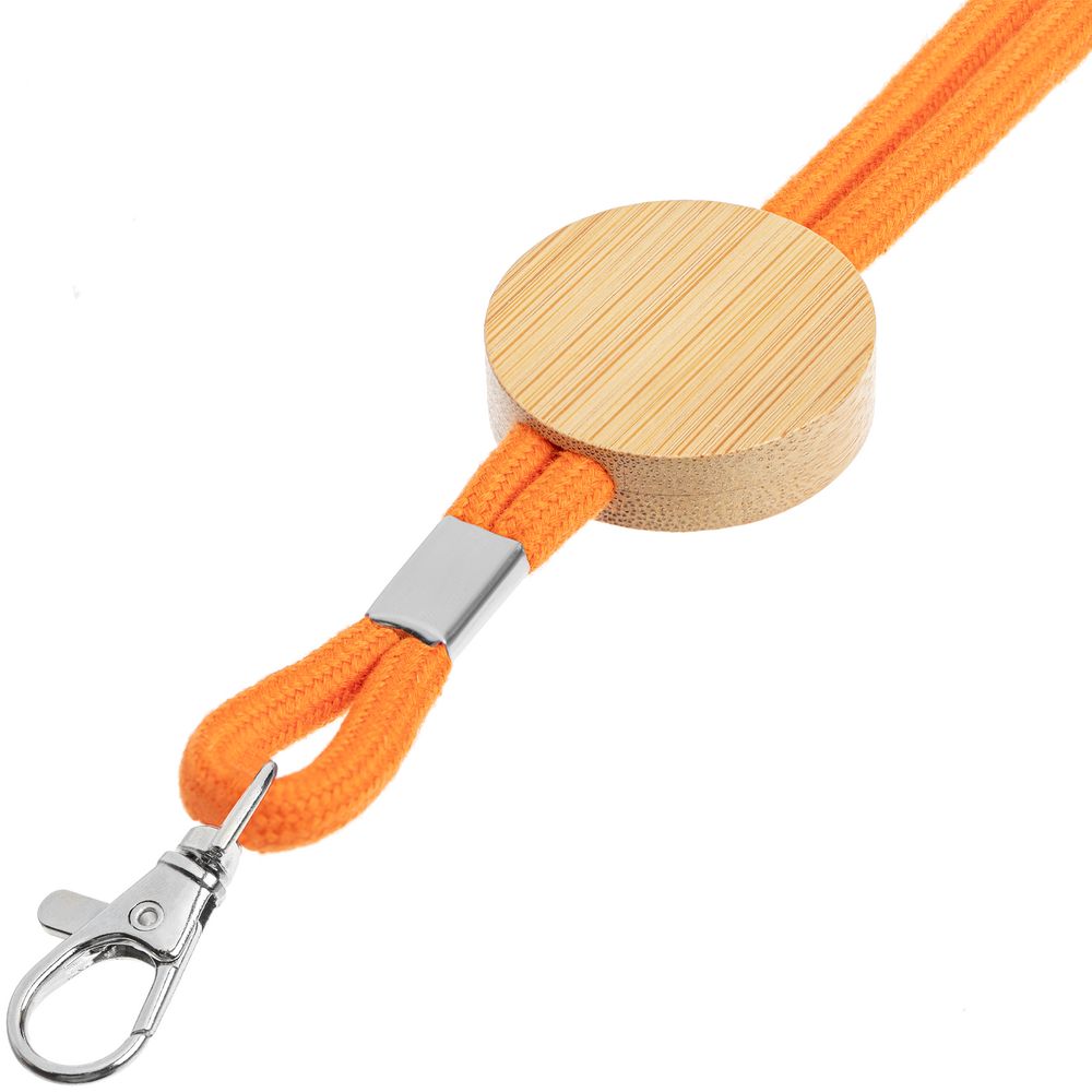 Шнурок для бейджа Tube Wood, оранжевый (Изображение 3)