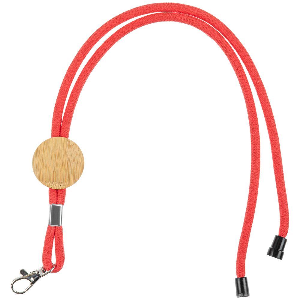 Шнурок для бейджа Tube Wood, красный (Изображение 1)