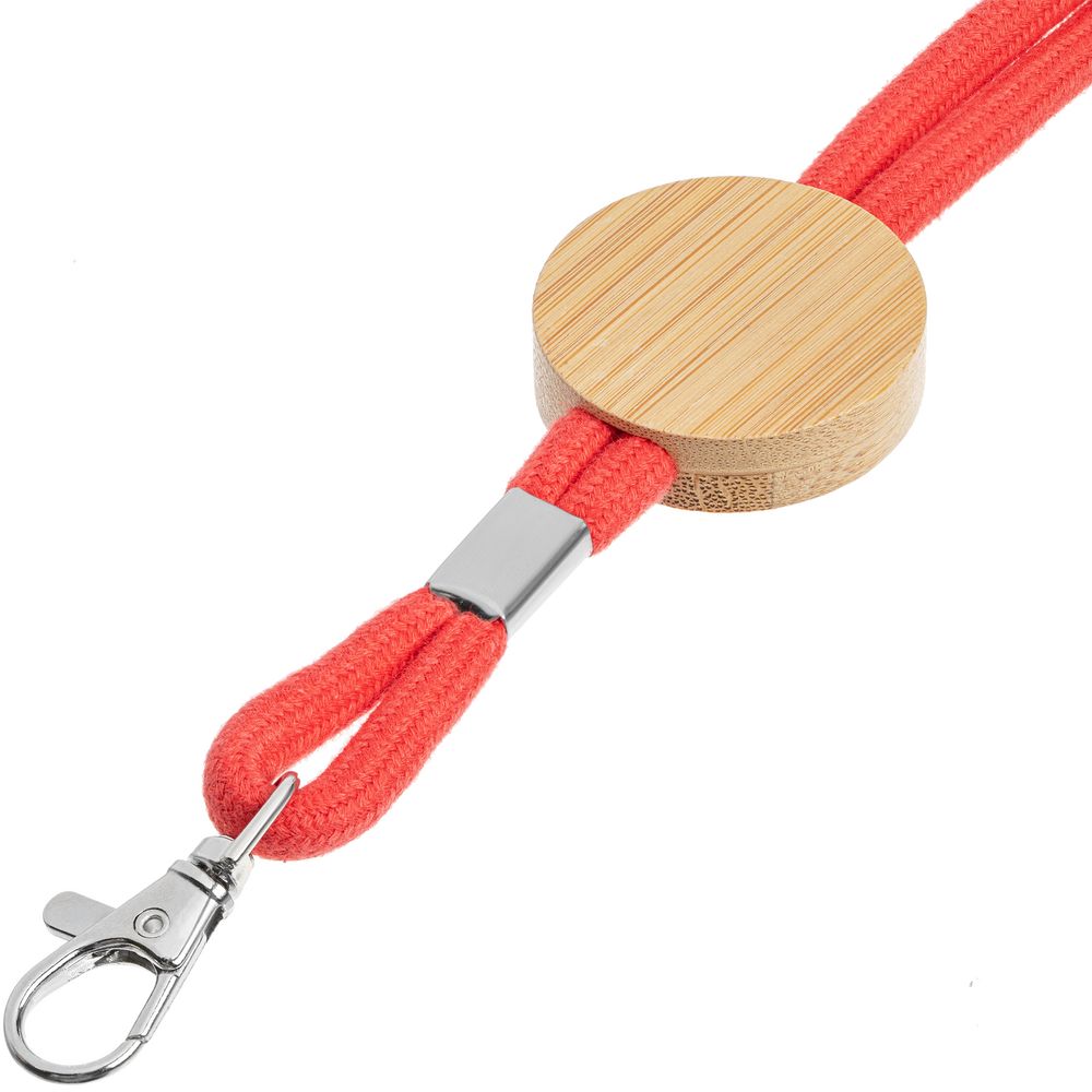 Шнурок для бейджа Tube Wood, красный (Изображение 3)