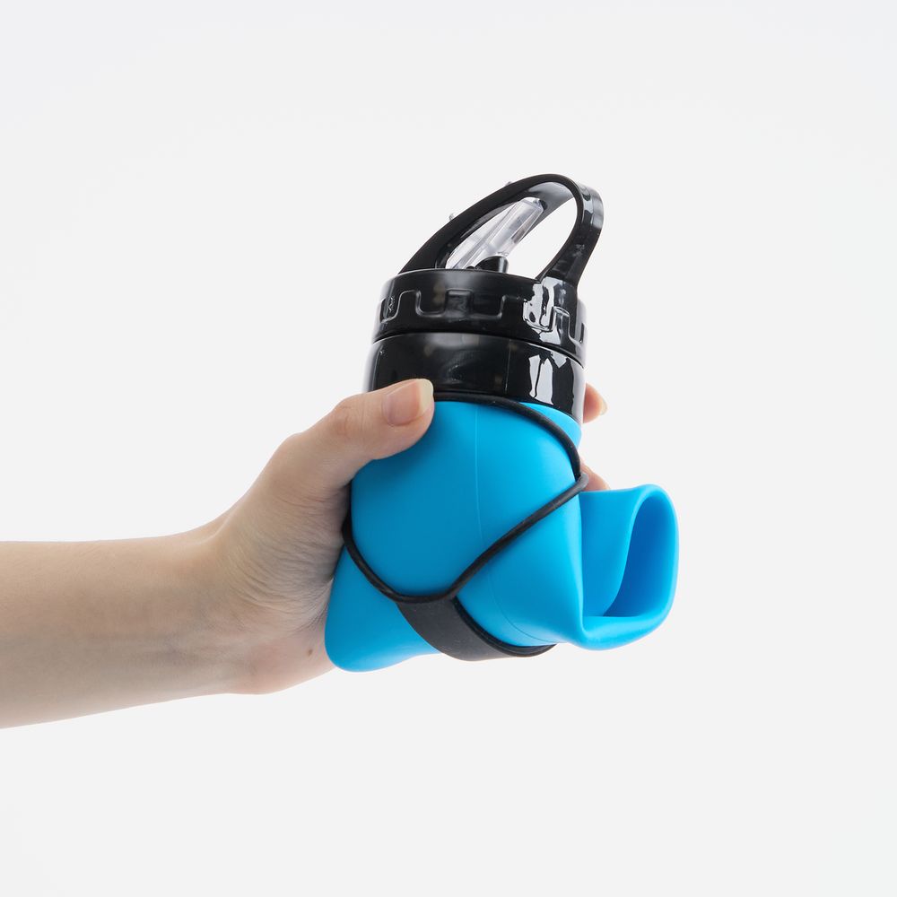 Складная бутылка для воды Langfossen, голубая (Изображение 7)