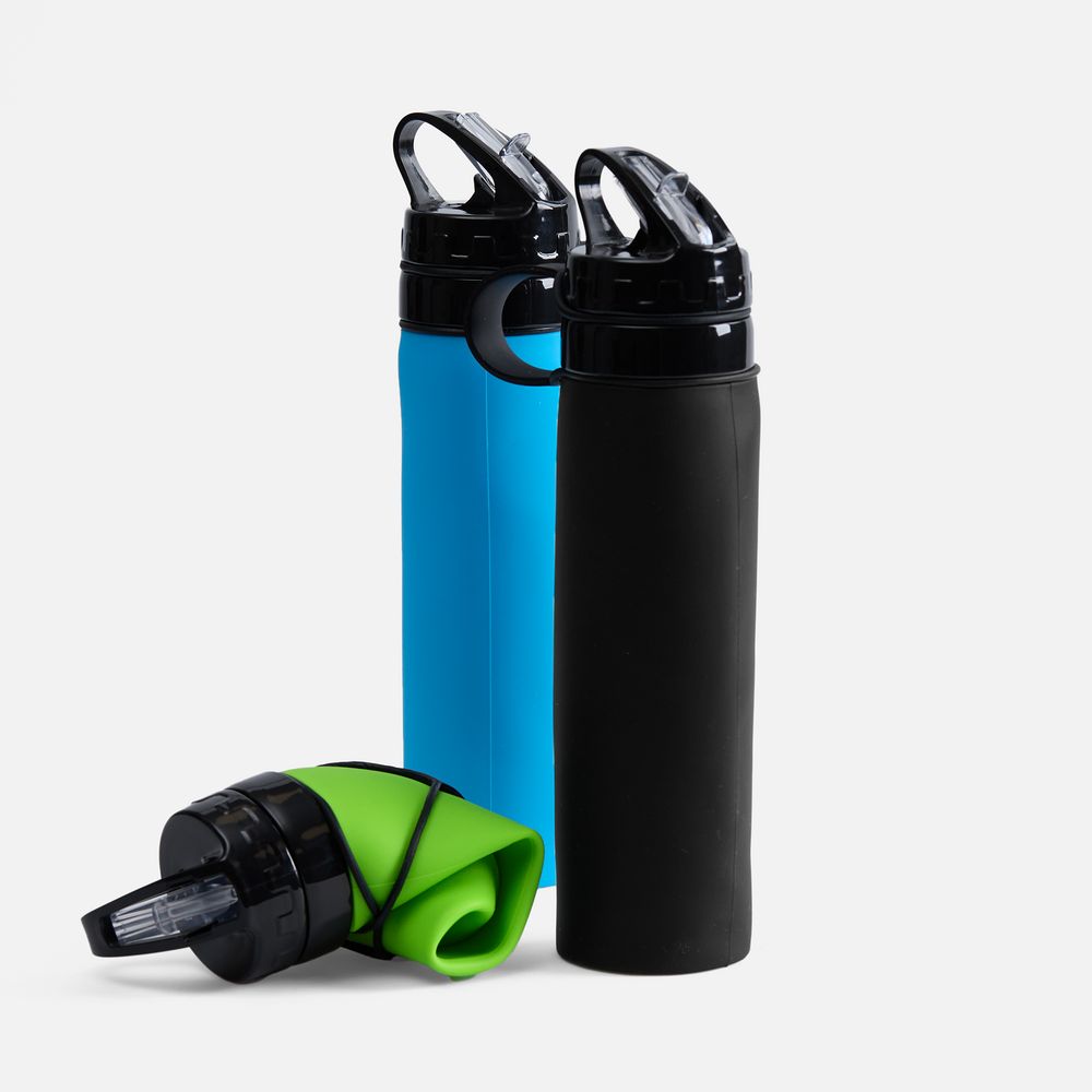 Складная бутылка для воды Langfossen, черная (Изображение 8)