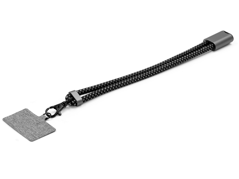 Ремешок-держатель для телефона с зарядным кабелем USB-C - USB-C Lany Wristband Charge Eco, серый (Изображение 2)