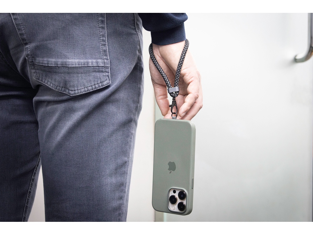 Ремешок-держатель для телефона с зарядным кабелем USB-C - USB-C Lany Wristband Charge Eco, серый (Изображение 18)