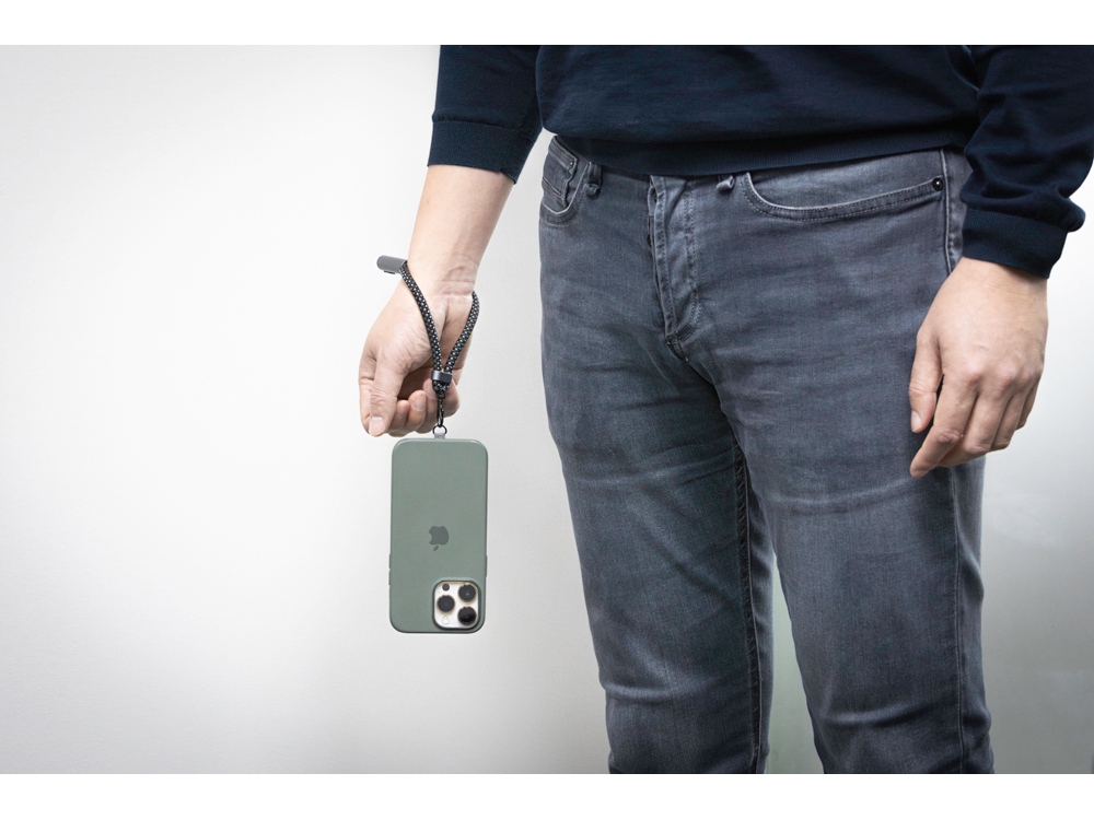 Ремешок-держатель для телефона с зарядным кабелем USB-C - USB-C Lany Wristband Charge Eco, серый (Изображение 19)