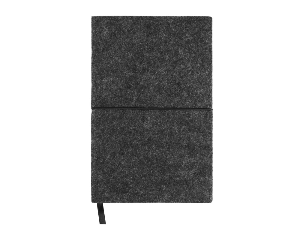 Блокнот из RPET-фетра А5 Felt, гибкая обложка, 80 листов 70 гр/м2 белой бумаги, темно-серый (Изображение 2)