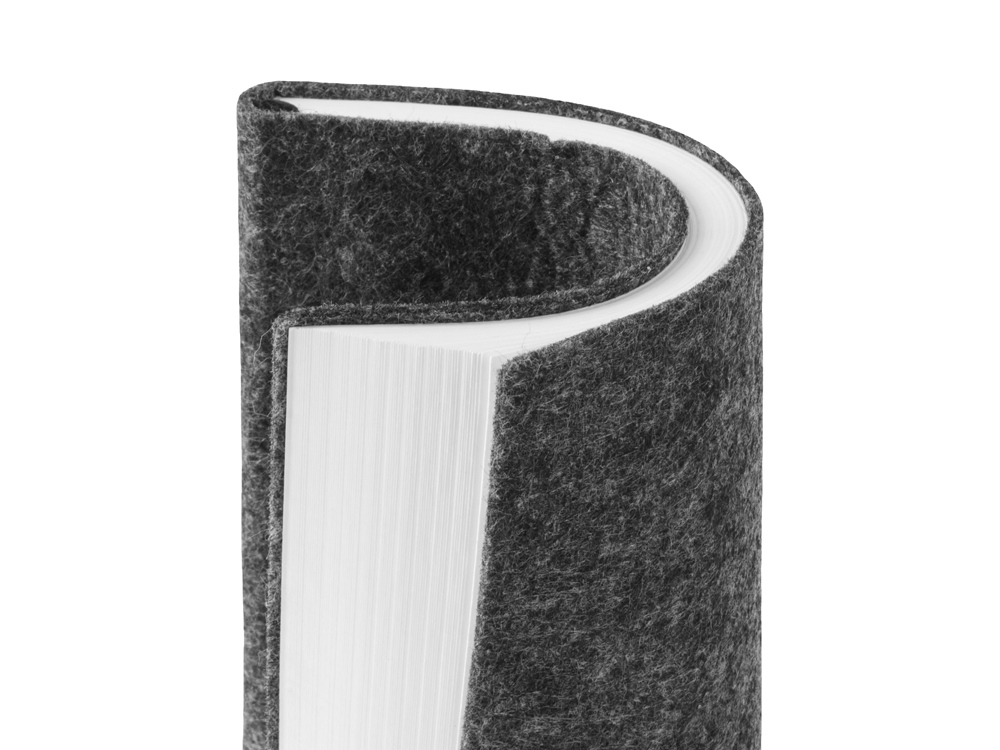 Блокнот из RPET-фетра А5 Felt, гибкая обложка, 80 листов 70 гр/м2 белой бумаги, темно-серый (Изображение 5)